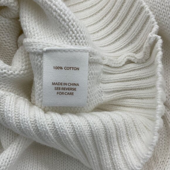 BRIT.NY White Cotton LS Sweater Embroidered Pickleball/Tennis & Scrunchie L NWT - Picture 8 of 11